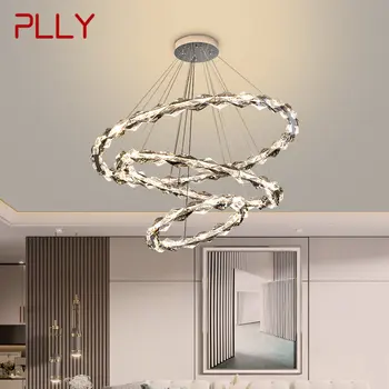 PLLY Moderno Lustre de Cristal DIODO emissor de Luz de Luxo Anéis de Suspensão luminária de Decoração de Casa Para Viver Sala de Jantar Quarto