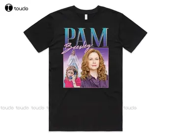 Pam Beesley T-Shirt Tee Superior Engraçado Escritório Nos eua, Retro 90 Jim Halpert Presente Engraçado Arte Streetwear Cartoon Tee Presente Personalizado