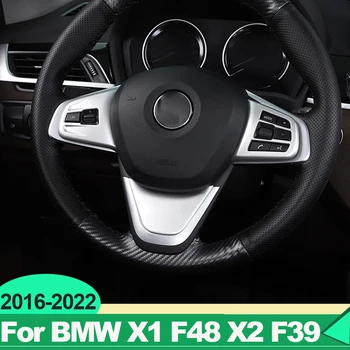 Para o BMW X1 F48 X2 F39 2016 2017 2018 2019 2020 2021 2022 ABS com Fibra de Carbono Carro Volante Botão Decoração cobre Acessórios