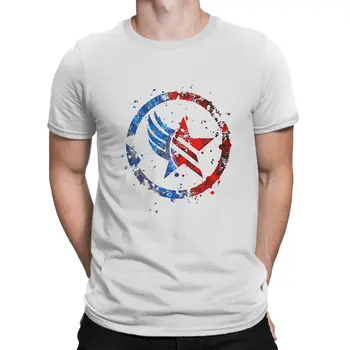 Paragon E Renegade Combinação Splatter Casual Poliéster Camiseta Do Efeito De Massa Comandante Shepard Asari Jogo Impressão Tops Casual T-Shirt