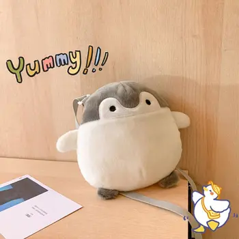 Portátil Penguin Messenger Bag Casual Telefone Carteira Estilo Coreano Engraçado Saco Crossbody Boneca Brinquedo De Pelúcia Saco De Ombro Exterior
