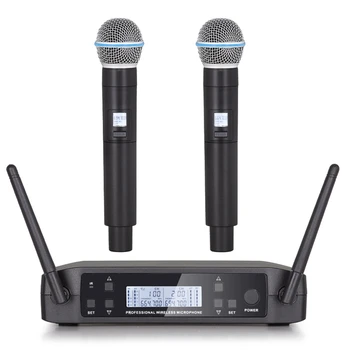 Preto Microfone sem Fio GLXD4 Profissional UHF Sistema Portátil de Microfone Para Palco Discurso de Casamento de Show de Banda de Festa de Igreja-Plug EUA