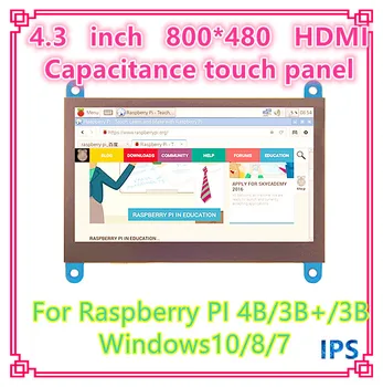 Raspberry Pi 4.3 polegadas 800*480 HDMI Ecrã IPS Capacitiva touch Screnn Painel