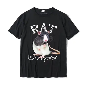 Rat Whisperer Bonito Rato De Estimação Amante Eu Amo Ratos Engraçado Rato T-Shirt Top T-Shirts Design Retro Algodão Tees Casual Para Homens