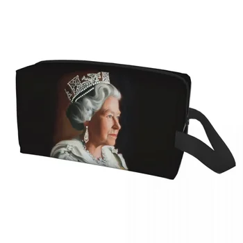 Reino unido, a Rainha Elizabeth II Necessaire de Mulheres Inglaterra Royal Cosméticos Maquiagem Organizador Senhora de Beleza de Armazenamento nécessaire Caixa