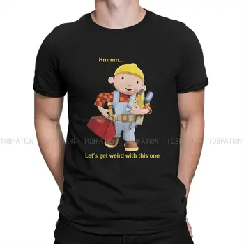 Sem título Clássico do Homem Camiseta Bob o Construtor de desenhos animados Crewneck Tops 100% Algodão T-Shirt Engraçada de Qualidade Superior Idéia de Presente
