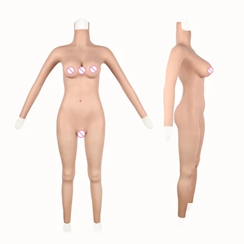 Silicone Falso Peito C D E Copa Do Bodysuit Realistas Vagina De Corpo Inteiro Com Braço Artificial Peitos Para Transexuais Crossdresser