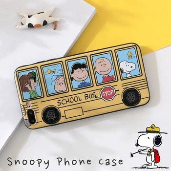 Snoopy criativo dos desenhos animados de telefone de caso para o iPhone 13 12 11 Pro Promax X XR XS XSmax 7 8 plus à prova de Choque tampa traseira soft shell de presente