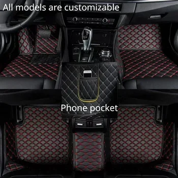 Tapete para carros personalizados para Volvo V40 2013-2019 Ano de Couro Artificial Bolso do Telefone Tapete Interior de Acessórios para carros