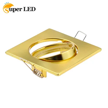 Teto Recessed a Luz Dourada, GU10 MR16 GU5,3 Recessed Lugar Recesso Moldura de Metal de Ferro Cortar 60mm