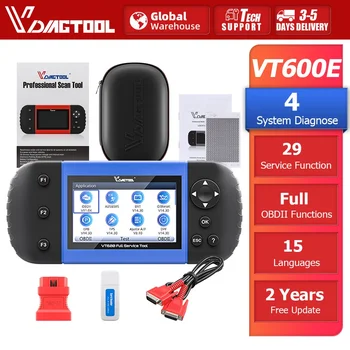 VDIAGTOOL VT600E Carro Ferramenta de Verificação Para a ABS/Motor/Transmissão/SRS Sistema de Scanner OBD2 29 de Redefinição de Funções de Leitor de Código de Atualização Gratuita
