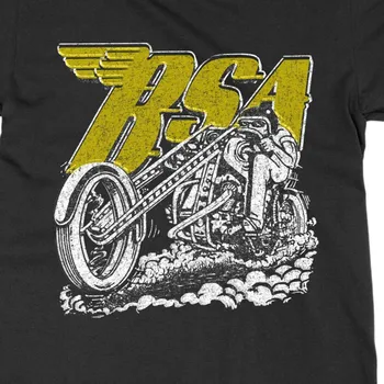Vintage Motocicleta T-Shirt BSA Piloto Arte Café Racer Motocicletas para Homens e Mulheres