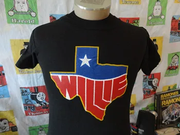 Vintage anos 80 Willie Nelson, 1984 Tour Concert País T-shirt