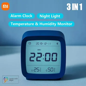 Xiaomi Bluetooth Relógio Despertador Temperatura e Umidade Monitoramento Noite de Luz da Três-em-um Smart Sensor de Luz Relógio Eletrônico