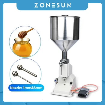 ZONESUN Pneumático Colar Máquina de Enchimento de Garrafa Pequena de Enchimento para o Mel, o Molho de Tomate Lip Gloss Cosméticos Creme de Máquina de Embalagem