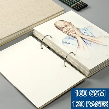 160GSM Grosso Caderno de Folhas Soltas de Pintura Livro de Arte Destacável 60 Folhas de Aquarela sem Sangramento Desenho de Suprimentos de Papelaria